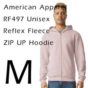 新商品　アメリカンアパレル　BLUSH　M　スウェット　ジップパーカー　フーディ　ReFlex Fleece Full-Zip Hoodie AmericanApparel