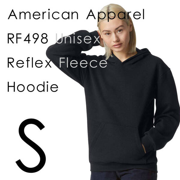 新商品 アメリカンアパレル ブラック S スウェット パーカー フーディ 男女兼用 ReFlex Fleece Hoodie AmericanApparel