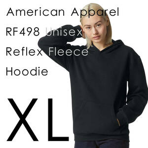 新商品　アメリカンアパレル　ブラック　XL　スウェット　パーカー　フーディ　男女兼用　ReFlex Fleece Hoodie AmericanApparel