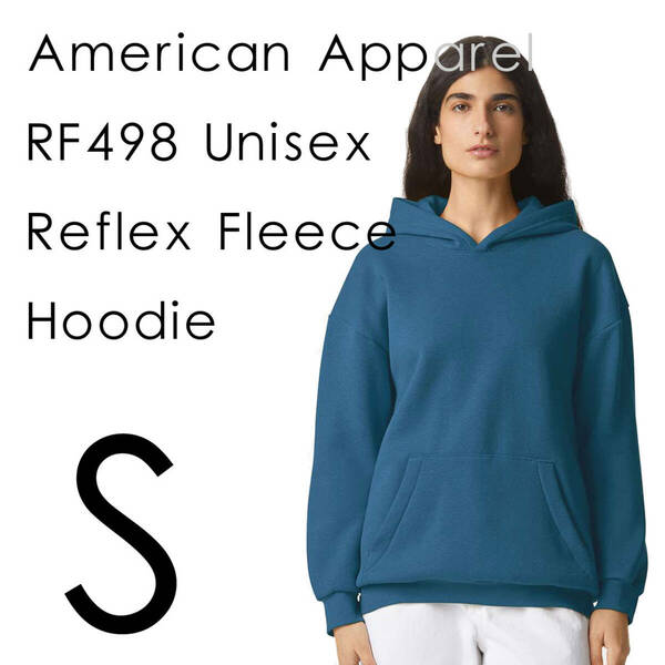 新商品　アメリカンアパレル　SEA BLUE　S　スウェット　パーカー　フーディ　男女兼用　ReFlex Fleece Hoodie AmericanApparel