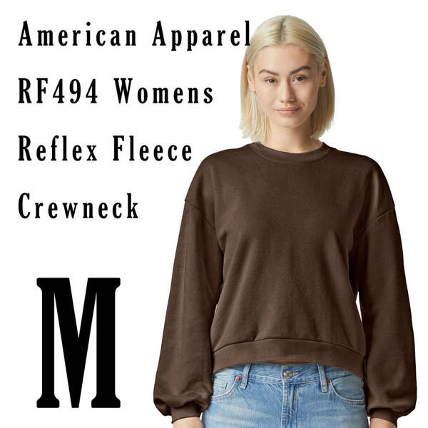 新商品　アメリカンアパレル　ブラウン　M　レディース　スウェット　トレーナー　ReFlex Fleece Crewneck Sweatshirt AmericanApparel