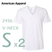 【新品】 アメリカンアパレル Vネック Tシャツ　白 Sサイズ2枚セット americanapparel 半袖 (男女兼用) アメアパ ファインジャージー無地_画像6