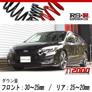 [RS-R_Ti2000 DOWN]GT7 インプレッサスポーツ_2.0i-Sアイサイト(4WD_2000 NA_H28/10～)用車検対応ダウンサス[F506TW]