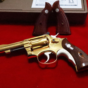 ZEKE″ S＆W K38 COMBAT MASTERPIECE″ 4inch 現行合法「亜鉛合金モデルガン」木グリップW＋GPアダプター＋実物元箱4インチタイプの画像5