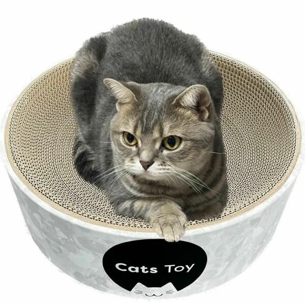【Cats toy】キャッツトイボウル 猫 爪研ぎ 爪とぎベッド 段ボール 爪とぎボウル 爪とぎ 直径40cm×深さ13cm 