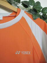 美品　USED　ヨネックス　YONEX　オレンジ×ベージュ　長袖　Tシャツ　L　送180円_画像6