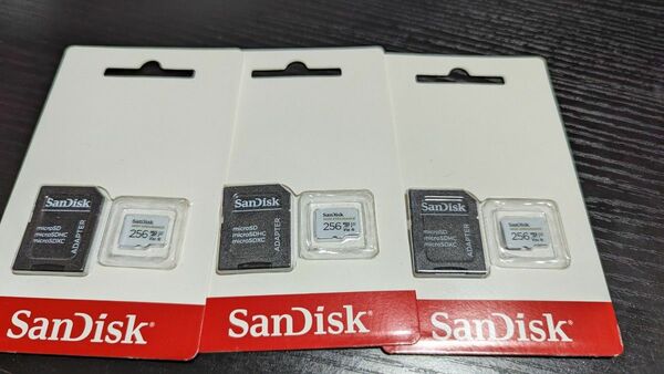 B42 SanDisk マイクロSDカード 256GB 3枚セット　UHS-1