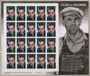 外国切手　アメリカ　2005年　ヘンリー・フォンダ　Henry Fonda　シート　未使用