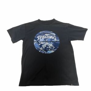 バスケットボールウェア Tシャツ 160 SPALDING 黒 ブラック 半袖