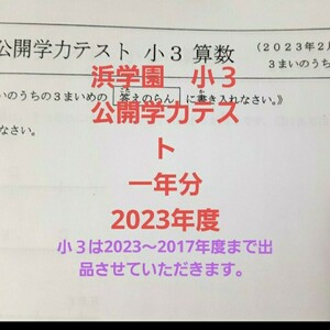 浜学園　小３　2023年度　公開学力テスト　国語算数　一年分　未記入