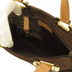 17295 美品 MCM エムシーエム ヴィセトス柄 ゴールド金具 ジップ ハンドバッグ ミニ トートバッグ 手持ち 鞄 茶×キャメル ヴィンテージの画像7