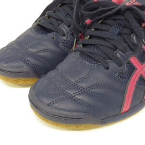 17127 新品未使用 asics アシックス CALCETTO WD 6 XM TST036 フットボール フットサル シューズ スニーカー size 25.5 紺×ピンク 箱付きの画像3