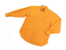 17361 VERSACE JEANS COUTURE ヴェルサーチジーンズ メデューサ メタル釦 長袖 ボタンダウンシャツ ウエスタンシャツ L 橙色 伊製 メンズ_画像5