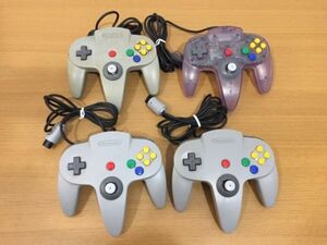 [ junk ]NINTENDO64 controller gray clear purple together 4 point set [ Nintendo 64]