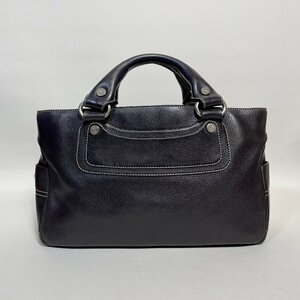 2403-104-2｜CELINE セリーヌ ブギーバッグ ハンドバッグ レザー ダークブラウン トリオンフ金具