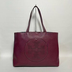 2404-18-2｜美品｜TORY BURCH トリーバーチ トートバッグ レザー ワインレッド パンチングレザー