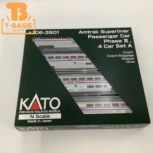 1円〜 動作未確認 KATO Nゲージ #106-3501 Amtrak Superliner Passenger Car Phase III,4 Car Set A アムトラック 海外車両