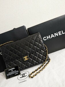 【 美品・正規品 】シャネル/CHANEL マトラッセシングルフラップ チェーン ショルダーバッグ 肩掛けココマーク プッシュロック ラムスキン 