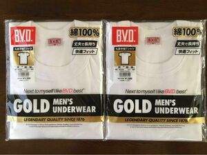 BVD丸首半袖Tシャツ GOLD MEN’S UNDER WEAR ２枚セット