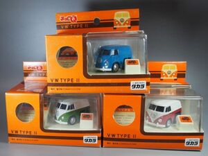  Choro Q VW TYPEⅡ Volks * Volkswagen модель Ⅱ wagen bus 3 вид прозрачный чехол имеется нераспечатанный 