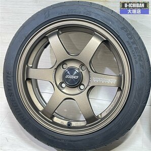 鍛造 軽 軽自動車 チューナーサイズ RAYS VOLK TE37 SONIC 6-15+42 4H100 ブリヂストン ポテンザRE004 165/55R15 15インチ 4本セット 002Rの画像2