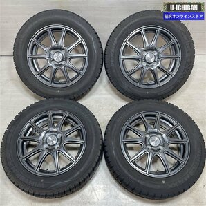 E12ノート K10アクア 等 ファイナルスピード 5.5-15+43 4H100 ダンロップ WM02 185/65R15 15インチ スタッドレス 4本セット 009の画像1