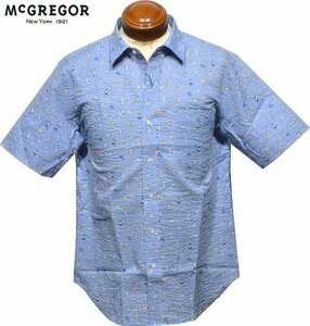 【ネイビーブルー L】 マクレガー 半袖シャツ メンズ 111163501 サッカー素材 カジュアル半袖シャツ