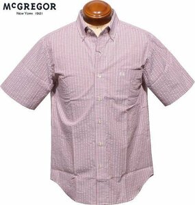 【ワインレッド Mサイズ】 マクレガー ボタンダウン半袖シャツ メンズ 111163505 サッカー素材 半袖シャツ