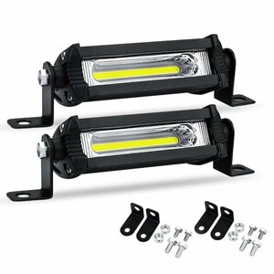 4インチ LED ワークライト 18W 汎用 ライトバー 作業灯 フォグランプ デイライト 四駆 12V 24V 10.5cm 2個 セット