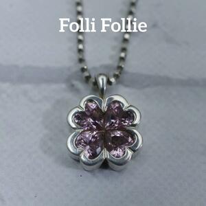 [ anonymity delivery ] Folli Follie necklace SV925 8.4g clover pink 