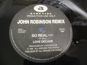 プロモ12インチ 『John Robinson REMIX　LOVE DECADE / SO REAL』 JINNY / NEVER GIVE UP　Avex Trax (Z16)　