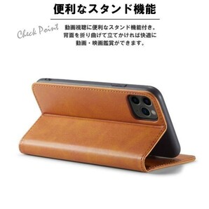 iPhone 12/12pro 手帳型 耐衝撃 TPU アイフォンケース 革レザー スマホカバー レッド ip-myno-12-redの画像5