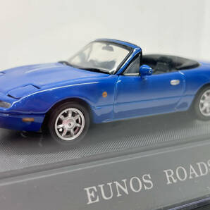 EBBRO エブロ 1/43 ユーノス ロードスター EUNOS ROADSTER (BLUE) 美品★ハード/ソフトトップ付き★ ミニカーの画像1