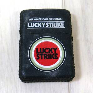 Y2646 ZIPPO ジッポ LUCKY STRIKE ラッキーストライク レザー 革巻きの画像1