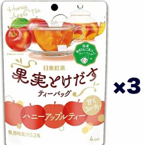 三井農林 日東紅茶 果実とけだすティーバッグ ハニーアップル 4袋×3個