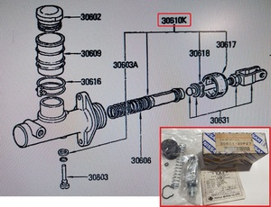 日産純正新品！75年S30Z 330セド グロからA31セフィーロ D21ダットラ C33ローレル ナブコ製5/8 クラッチマスターリペアキット 30611-30P27