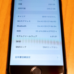 【美品／海外版】iPhone 8 Space Gray 256GB 海外版 シャッター音なしの画像9