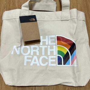 ノースフェイス　 THENORTHFACE コットン キャンバス トートバッグ 生成り　バッグ　新品　レインボー　