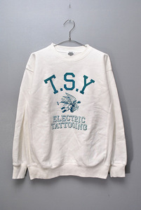 TATTOO STUDIO YAMADA COLLEGE SWEAT タトゥースタジオヤマダ カレッジ スウェット ホワイト L