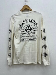 希少 AMERICAN WANNABE アメリカンワナビー TRADE MARK プリント 長袖Tシャツ M メンズ ロンT ジャケット 検索(ウィアード/ブラックサイン