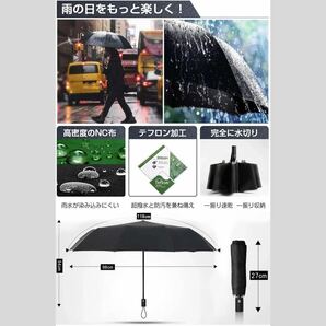 自動開閉傘 晴雨兼用傘 折りたたみ傘 男女兼用 ワンタッチ 遮光 ネイビーの画像5