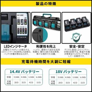 ★送料無料・30日間保証付き★ 4口充電器 マキタ 互換充電器 14.4V-18V リチウムイオンバッテリ用 マキタ バッテリー 4個同時充電の画像2