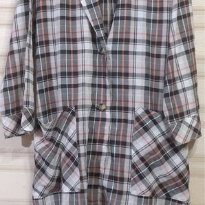 レディース★LHELBIE★ロングジャケット M チェック USED