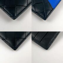【極美品】BOTTEGA VENETA ボッテガヴェネタ マキシイントレ フラグメントケース 財布 コインケース カードケース ブラック×ブルー メンズ_画像6