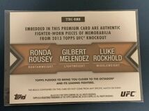 27枚限定 ロンダ・ラウジー ギルバート・メレンデス ルーク・ロックホールド セピアパラレルトリプル格闘着カード TOPPS UFC KNOCKOUT 2013_画像2