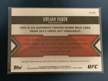 36枚限定 ユライヤ・フェイバー 格闘着カード　FABER TOPPS UFC KNOCKOUT 2013_画像2