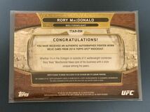 36枚限定 ローリー・マクドナルド 直筆サイン格闘着カード TOPPS UFC KNOCKOUT 2014_画像2