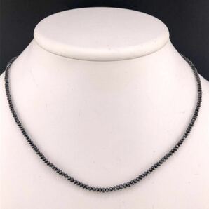 E03-6354 ブラックダイヤモンドネックレス 約39cm 5g ( Black diamond necklace K18WG jewelry )の画像2