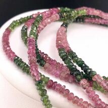 E03-7074 3連☆トルマリンネックレス 約52cm 45g ( tourmaline necklace SILVER jewelry )_画像1