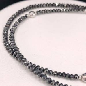E04-5209 ブラックダイヤモンドネックレス 38cm 6.0g ( black diamond necklace K18WG jewelry )の画像1